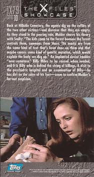 1997 Topps The X-Files Showcase #1X79-10 Back at Hillside Cemetery, the agents Back