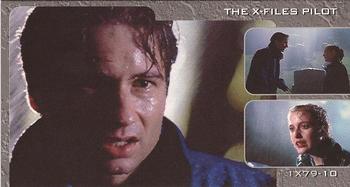 1997 Topps The X-Files Showcase #1X79-10 Back at Hillside Cemetery, the agents Front