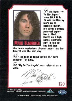 1991 Impel Mega Metal #120 Mark Slaughter Back