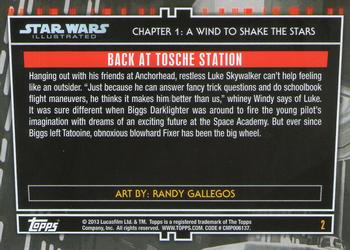 2013 Topps Star Wars Illustrated A New Hope #2 Back at Tosche Station Back