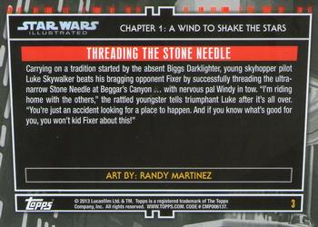 2013 Topps Star Wars Illustrated A New Hope #3 Threading the Stone Needle Back