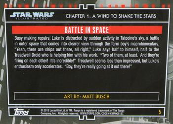 2013 Topps Star Wars Illustrated A New Hope #5 Battle in Space Back