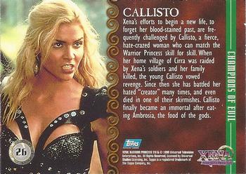 1998 Topps Xena: Warrior Princess #26 Callisto Back