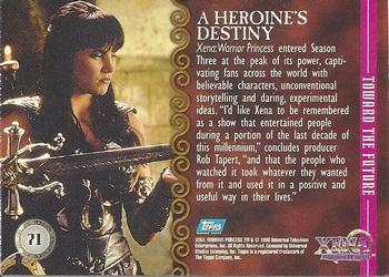 1998 Topps Xena: Warrior Princess #71 A Heroine's Destiny Back