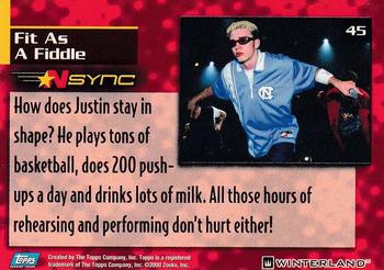 2000 Topps *NSYNC #45 Fit as a Fiddle Back