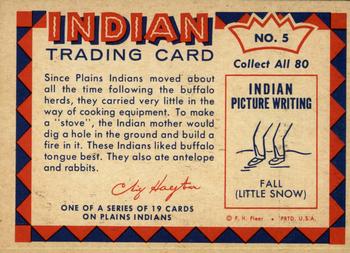 1959 Fleer Plains Indians (R730-2) #5 Indian Woman & Stove Back
