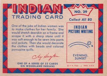 1959 Fleer Plains Indians (R730-2) #29 Indian Woman Preparing Deerskin Back