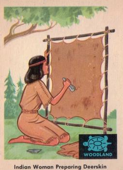 1959 Fleer Plains Indians (R730-2) #29 Indian Woman Preparing Deerskin Front