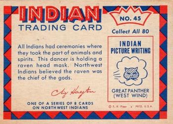 1959 Fleer Plains Indians (R730-2) #45 Indian Dancer Back