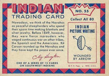 1959 Fleer Plains Indians (R730-2) #55 Navaho Warrior Back