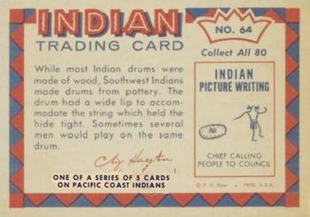 1959 Fleer Plains Indians (R730-2) #64 Zuni Pottery Drum Back