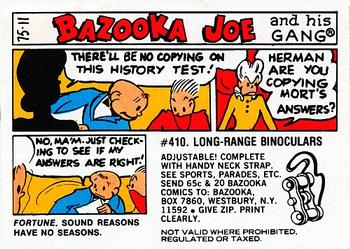 1975 Topps Bazooka Joe and His Gang #75-11 Fortune. Sound reasons have no seasons. Front