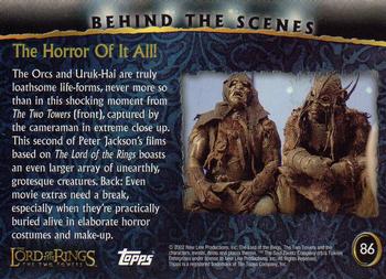 2002 Topps Lord of the Rings: The Two Towers #86 The Horror Of It All! Back