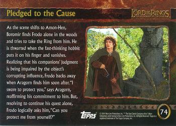 2001 Topps Lord of the Rings: The Fellowship of the Ring #74 Pledged to the Cause Back