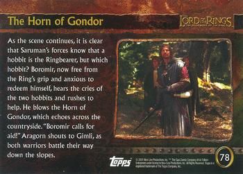 2001 Topps Lord of the Rings: The Fellowship of the Ring #78 The Horn of Gondor Back