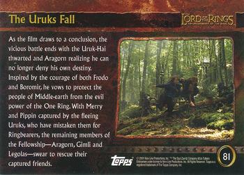 2001 Topps Lord of the Rings: The Fellowship of the Ring #81 The Uruks Fall Back