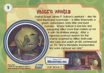 2001 Topps Monsters, Inc. #5 Mike's World Back