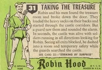 1957 Topps Robin Hood #31 Taking the Treasure Back