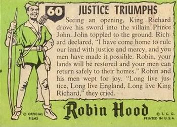 1957 Topps Robin Hood #60 Justice Triumphs Back