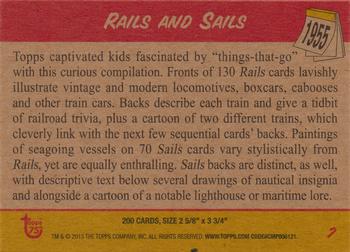 2013 Topps 75th Anniversary #7 Rails and Sails Back