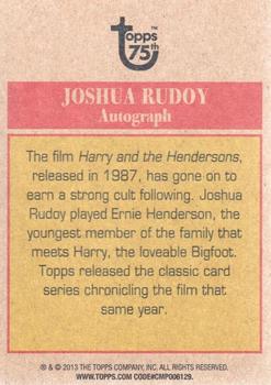 2013 Topps 75th Anniversary - Autographs #NNO Joshua Rudoy Back