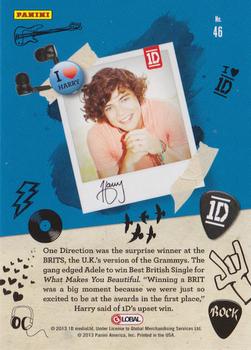2013 Panini One Direction #46 Harry Styles Back
