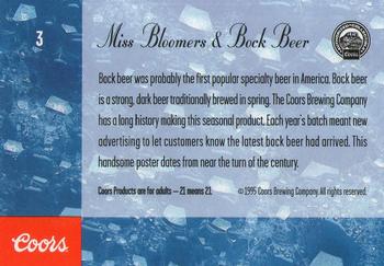 1995 Coors #3 Miss Bloomers & Bock Beer Back