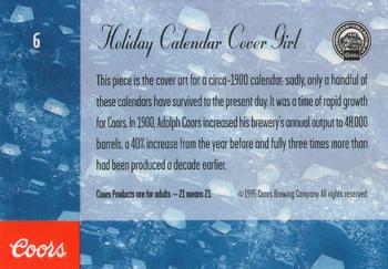 1995 Coors #6 Holiday Calendar Cover Girl Back