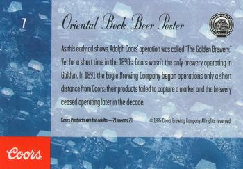 1995 Coors #7 Oriental Bock Beer Poster Back
