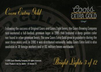 1995 Coors - Bright Lights #3 Coors Extra Gold Back