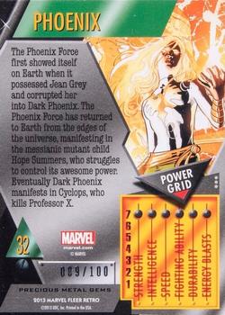2013 Fleer Retro Marvel  - Precious Metal Gems Red #32 Phoenix Back