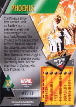 2013 Fleer Retro Marvel  - Precious Metal Gems Green #32 Phoenix Back