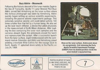 1991 Space Ventures Space Shots Moon Mars #7 Buzz Aldrin - Moonwalk Back