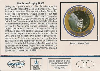 1991 Space Ventures Space Shots Moon Mars #11 Alan Bean - Carrying ALSEP Back
