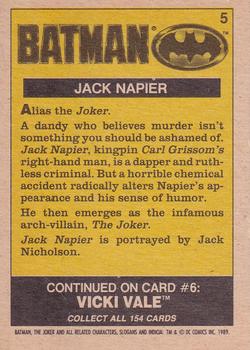 1989 O-Pee-Chee Batman Movie #5 Jack Napier Back