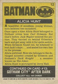 1989 O-Pee-Chee Batman Movie #12 Alicia Hunt Back