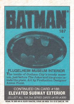 1989 O-Pee-Chee Batman Movie #187 Flugelheim Museum Interior Back