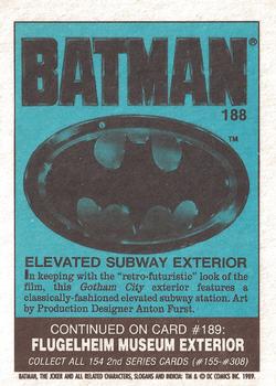 1989 O-Pee-Chee Batman Movie #188 Elevated Subway Exterior Back