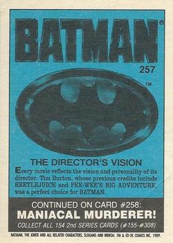 1989 O-Pee-Chee Batman Movie #257 The Director's Vision Back