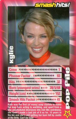 2003 Top Trumps Smash Hits! Popstars 2 #NNO Kylie Minogue Front