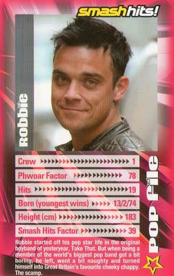 2003 Top Trumps Smash Hits! Popstars 2 #NNO Robbie Front