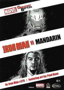 2013 Rittenhouse Marvel Greatest Battles #1 Iron Man / Mandarin Back
