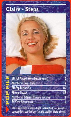 2001 Top Trumps Smash Hits Pop Stars #NNO Claire - Steps Front