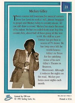 1992 Sterling Country Gold - Gold Foil #21 Mickey Gilley Back