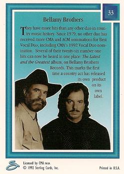 1992 Sterling Country Gold - Gold Foil #33 The Bellamy Brothers Back