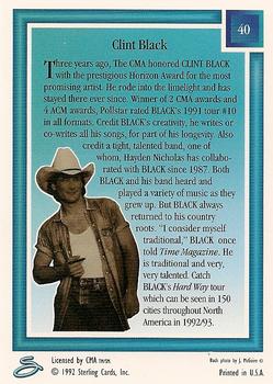 1992 Sterling Country Gold - Gold Foil #40 Clint Black Back
