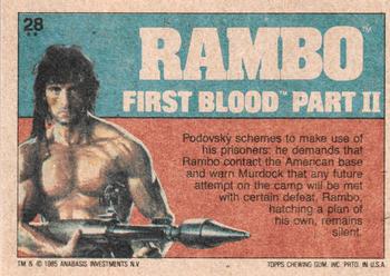 1985 Topps Rambo First Blood Part II #28 Rambo... Tool of the Enemy? Back