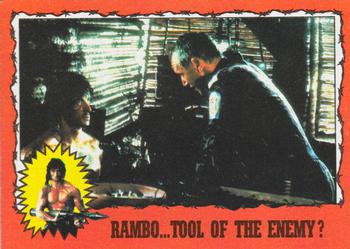 1985 Topps Rambo First Blood Part II #28 Rambo... Tool of the Enemy? Front