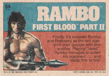 1985 Topps Rambo First Blood Part II #54 To the Death! Back