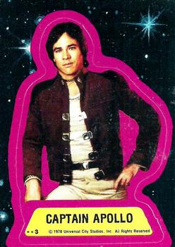 1978 Topps Battlestar Galactica - Stickers #3 Captain Apollo Front